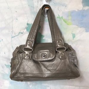 Marc by Marc Jacobs  bag silvery grey leather top handle shoe box Turn key clasp
